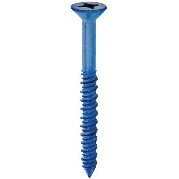 COBRA ANCHORS 636J Screw, 1/4 in Thread, 4 in L, Flat Head, Phillips, Robertson Drive, Steel, Fluorocarbon-Coated