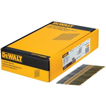 DEWALT DWRHS10DR131G Framing Nail, Plastic Strip Collation, Full Round Head, Ring Shank, 0.13 in Diameter