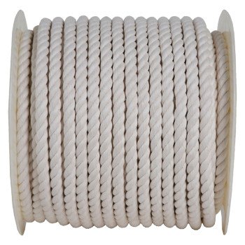 Koch 5321645 Rope, 1/2 in Dia, 200 ft L, 1/2 in, Cotton, White