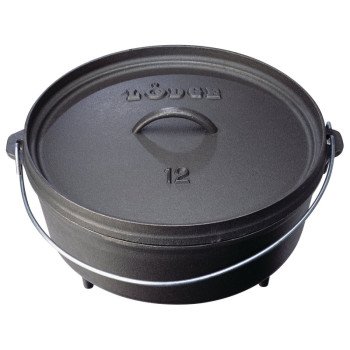 Lodge L12CO3 Camp Dutch Oven, 6 qt Capacity, Cast Iron, Black, Bail Handle