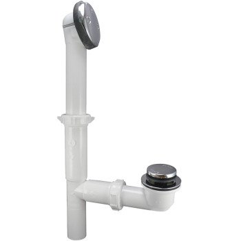 Keeney 63W Bath Drain Assembly, Plastic, White, Chrome