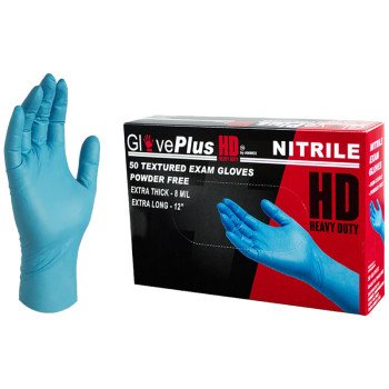 Gloveworks GPNHD68100 Non-Sterile Disposable Gloves, XL, Nitrile, Powder-Free, Blue, 300 mm L