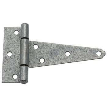 National Hardware N129-395 T-Hinge, 5 in H Frame Leaf, Steel, Galvanized, 48 lb