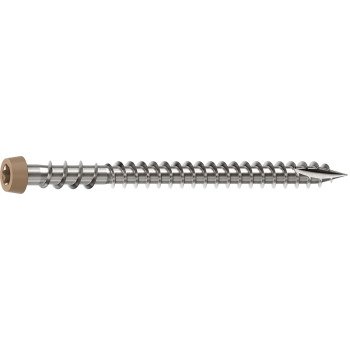 Camo 0367158TS Deck Screw, #10 Thread, 2-1/2 in L, Reverse Upper Thread, Trim Head, Star Drive, Sharp, Type-17 Point