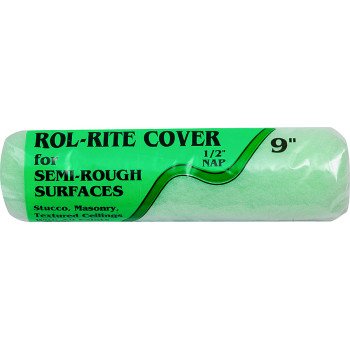 Linzer RR 950 Paint Roller Cover, 1/2 in Thick Nap, 9 in L, Fabric Cover, Green