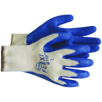 Boss Grip Series B32041-M Coated Gloves, M, Slip-On Cuff, Latex Coating, Polyester, Gray