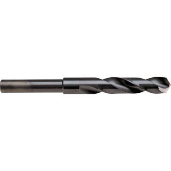 Irwin 91136 Silver and Deming Drill Bit, 9/16 in Dia, 6 in OAL, Spiral Flute, 1/2 in Dia Shank, Flat, Reduced Shank