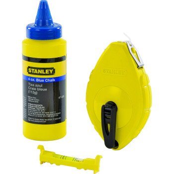 STANLEY 47-442 Chalk Box Set, 4 oz Chalk Capacity, 100 ft L Line, 3:1 Gear Ratio