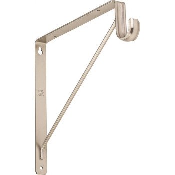 National Hardware S822-093 Shelf and Rod Bracket, 125 lb, Steel, Satin Nickel