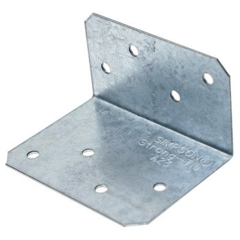 Simpson Strong-Tie A23 Angle, 2-3/4 in L, Steel, Galvanized/Zinc