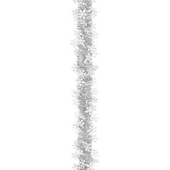 Holidaytrims 3686013 Holiday Garland, 15 ft L, Tinsel, Silver, Indoor