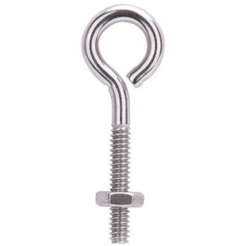 ProSource LR292 Eye Bolt, 4.7 mm Thread, Machine Thread, 1 in L Thread, 3/4 in Dia Eye, 94 lb Working Load