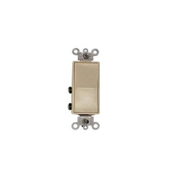 Leviton S11-05604-2IS Rocker Switch with Ground Screw, 15 A, 120/277 V, 4-Way, Lead Wire Terminal, Ivory