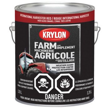 Krylon 1964 Farm Equipment Paint, High-Gloss Sheen, International Harvester Red, 128 oz