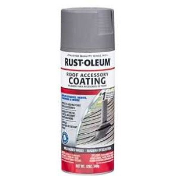 Rust-Oleum 285217 Roof Accessory Spray Paint, Flat, Weathered Wood, 12 oz, Can