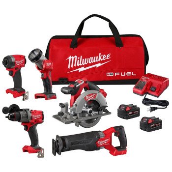 Milwaukee 3697-25 Brushless Cordless Combo Kit, 18 V, Lithium-Ion