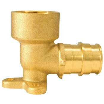 Apollo ExpansionPEX Series EPXDEE34 Drop Ear Pipe Elbow, 3/4 in, Barb x FNPT, 90 deg Angle, Brass, 200 psi Pressure