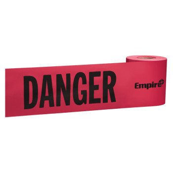 Empire 77-0204 Barricade Tape, 200 ft L, 3 in W, Plastic Backing, Red