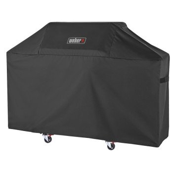 Weber 7757 Grill Cover, 63 in W, 25.6 in D, 43.4 in H, Polyester, Black