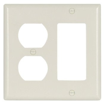 Eaton Wiring Devices 2157LA-BOX Combination Wallplate, 4-1/2 in L, 2-3/4 in W, Standard, 2 -Gang, Thermoset