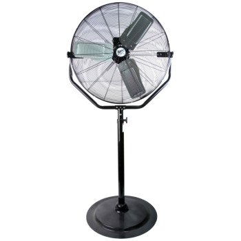 MaxxAir HVPF 30 YOKE High-Velocity Pedestal Fan, 120 V, 1.65 A, 360 deg Sweep, 30 in Dia Blade, Black