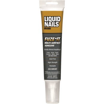 Liquid Nails Fuze*It LN-2000W All Surface Adhesive, White, 5 oz Squeeze Tube