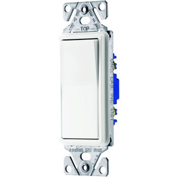 Eaton Wiring Devices 7500 C7503W-SP-L Rocker Switch, 15 A, 120/277 V, 3-Way, Lead Wire Terminal, White