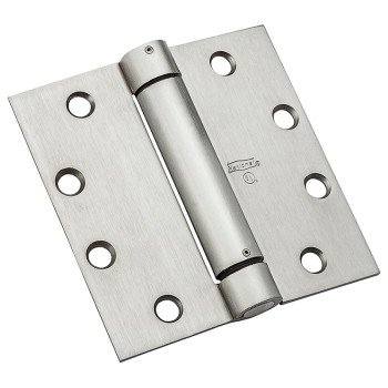 National Hardware 2060R Series N236-012 Spring Hinge, 4-1/2 in H Frame Leaf, Steel, Satin Chrome, Screw Mounting, 50 lb