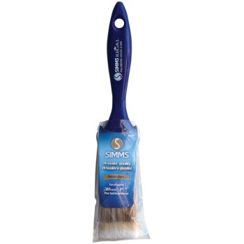 Simms 1400-30 Paint Brush, 1-1/4 in W, Flat Brush, 2-1/4 in L Bristle, Nylon/Polyester Bristle