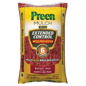 Preen 95456134 Mulch Plus Weed Barrier, Granular, Russet Red