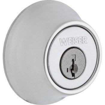 Weiser Elements Series 9GDC94710-060 Deadbolt, 3 Grade, Satin Chrome, 2-3/8 to 2-3/4 in Backset