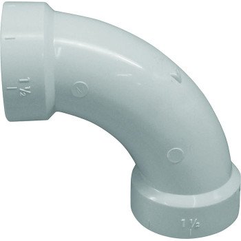 Canplas 192278 Long Sweep Pipe Elbow, 3 in, Hub, 90 deg Angle, PVC, White