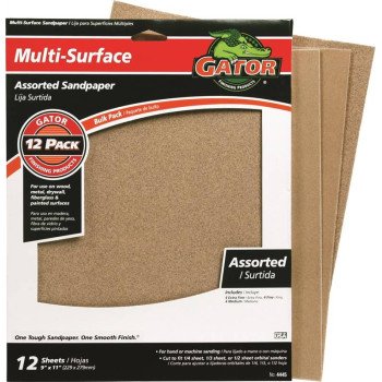 Gator 4445 Sanding Sheet, 9 in L, 11 in W, 100, 150, 220 Grit, Extra Fine/Fine/Medium, Aluminum Oxide Abrasive