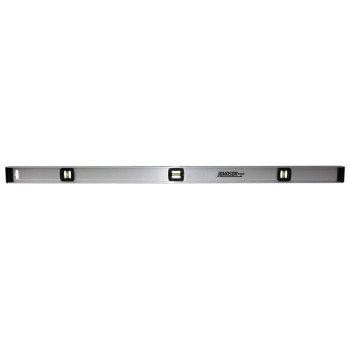 Johnson 1300-4800 I-Beam Level with Rule, 48 in L, 3-Vial, Non-Magnetic, Aluminum, Silver