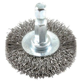 Forney 72726 Wire Wheel Brush, 1-1/2 in Dia, 0.008 in Dia Bristle