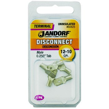 Jandorf 60825 Disconnect Terminal, 12 to 10 AWG Wire, Copper Contact, 5/PK