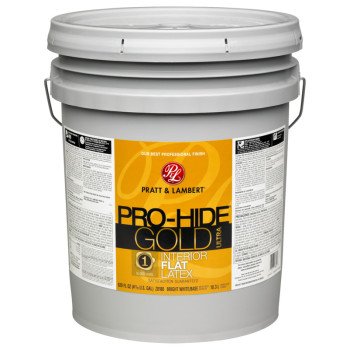 Pratt & Lambert Pro-Hide Silver 5000 Series 0000Z8180-20 Interior Paint, Flat Sheen, Bright White, 5 gal