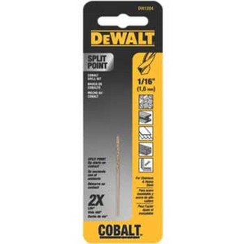 DeWALT DW1232 Drill Bit, 1/2 in Dia, 6 in OAL, Spiral Flute, 3/8 in Dia Shank