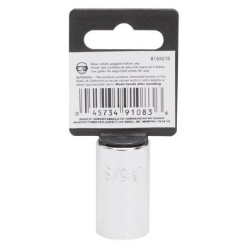 Vulcan MT6515878 Drive Socket, 5/8 in Socket, 1/2 in Drive, 12-Point, Chrome Vanadium Steel, Chrome