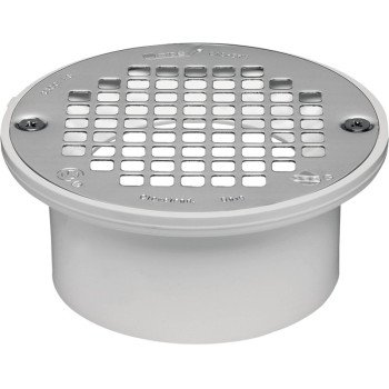 Oatey 43583 Floor Drain, PVC Body, White