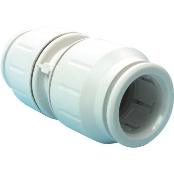 John Guest PEI0420P Tube Union Coupling, 1/2 in, Plastic, 3 to 12 bar Pressure