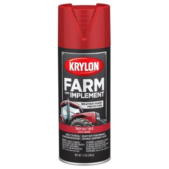 Krylon K01960777 Farm Equipment Spray, High-Gloss, Troy Bilt Red, 12 oz