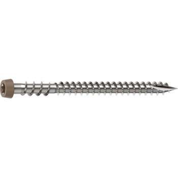 Camo 0367158WS Deck Screw, #10 Thread, 2-1/2 in L, Reverse Upper Thread, Trim Head, Star Drive, Sharp, Type-17 Point