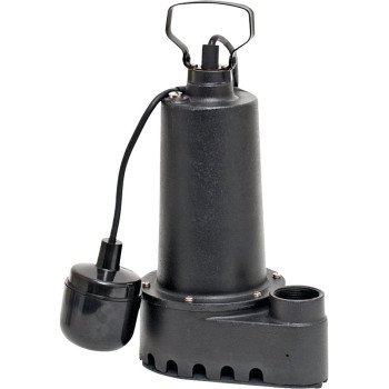 Superior Pump 92501 Sump Pump, 7.6 A, 120 V, 0.5 hp, 1-1/2 in Outlet, 70 gpm, Iron