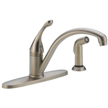 Delta COLLINS Series 440-SS-DST Kitchen Faucet with Side Sprayer, 1.8 gpm, 1-Faucet Handle, Brass, Stainless Steel