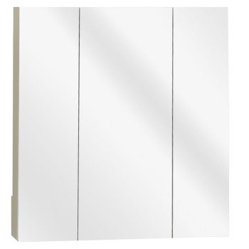 Zenith M24 Medicine Cabinet, 24 in OAW, 4-1/2 in OAD, 26-1/4 in OAH, Wood, White, 3-Shelf