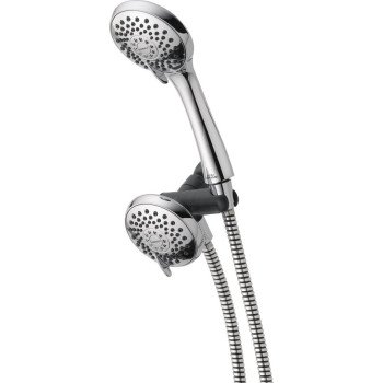 Peerless 76313C Shower Head with Hand Shower, 1.75 gpm, 3-Spray Function, Plastic, Chrome, 60 in L Hose, 3-3/4 in Dia