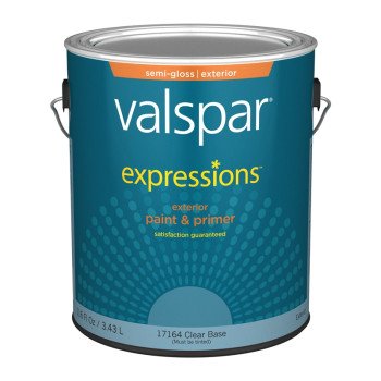 Valspar Expressions 005.0017164.007 Paint and Primer, Semi-Gloss, Clear Base, 1 gal