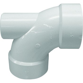 IPEX 192245 Pipe Elbow with 2 in Low Heel Inlet, 3 in, Hub, 90 deg Angle, PVC, White