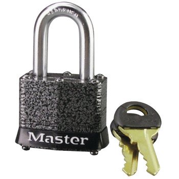 Master Lock 380D Padlock, Keyed Different Key, 9/32 in Dia Shackle, 1-1/8 in H Shackle, Steel Shackle, Steel Body